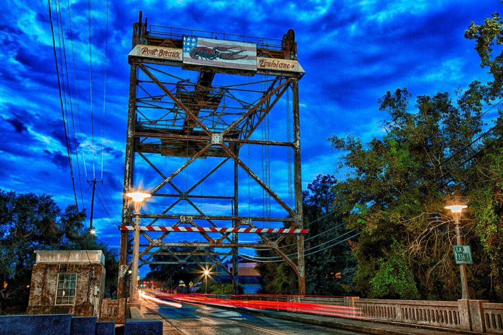 Breaux Bridge at night